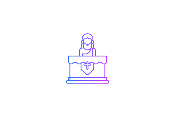 Easter Icon Jesus Altar Line Gradient Graphics & Icons