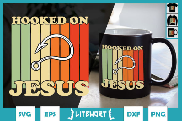 Hooked on Jesus Fishermen Christians Graphics & Crafts