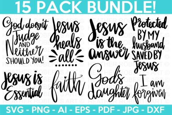 Jesus Christian SVG Bundle: Graphics for Faith Crafts