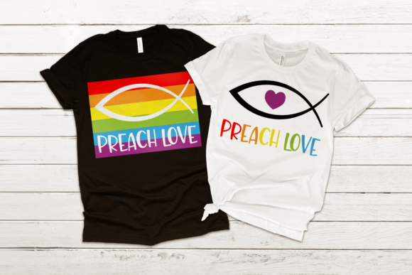 LGBT Preach Love Jesus Fish SVG for Crafts Graphics