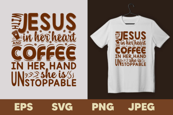 With Jesus in Her Heart Tee: Graphics & Print Templates